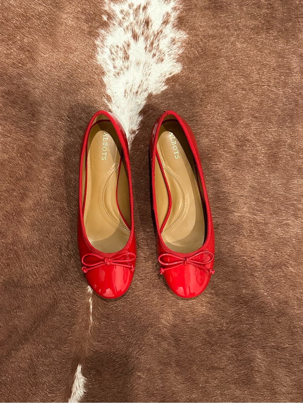 Talbots Red Patent Ballet Flats with Bow